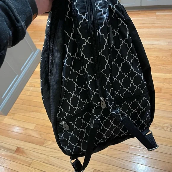 Ladies Printed Pickleball Sling Bag -black Pattern Designed For Pickleball e21 - Picture 4 of 6